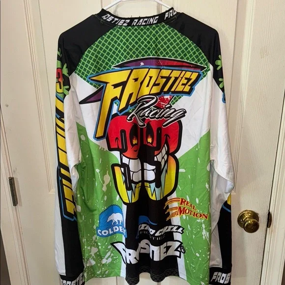 Men’s Frostiez High Speed XL Green and Black Long Sleeve Racing Shirt/Jersey - Picture 2 of 6